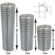 Image of Galvanised Welded Wire Mesh 1"x1" Fence Aviary Rabbit Hutch Chicken Run Coop Pet