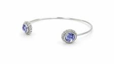 Image of Ted Baker Silver Tone Purple Crystal Cuff Bracelet Bangle New With Gift Box