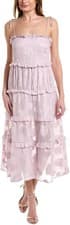 Image of TED BAKER Heidih Strappy Tiered Midi Dress Lilac Size 3 UK 12