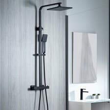 Image of Aqualisa Deco Thermostatic Mixer Shower Square Bar Valve Black DECO.SQR.SC.MB