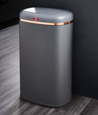Image of Tower Cavaletto Square 58L Sensor Bin Grey/Rose Gold Household Bin Automatic Lid