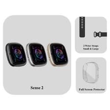 Image of Fitbit Sense 2 Bundle - x2 Wrist Straps, Full Screen Protector - Refurb