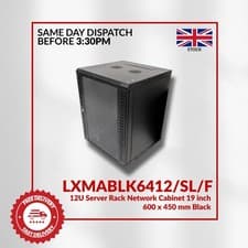 Image of 12U Server Rack Network Cabinet 19 inch 600x450mm Black