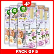 Image of Air Wick Reed Diffusers Air Freshener Cosy Cottage Essential Oils Pack of 5