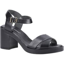 Image of Hush Puppies Georgia Leather Women's Full Black Sandals