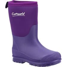 Image of Cotswold Hilly Neoprene Childrens Wellingtons Purple Pull