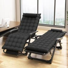 Image of Zero Gravity Reclining Lounge Chair 2-in-1 Folding Outdoor w/Cushion Metal Frame