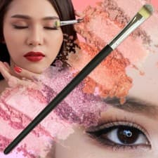 Image of SOFT EYESHADOW BLENDING BRUSH Rounded Flat Lid Smudge Buffing Make Up 19cm LONG