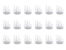 Image of OSCO Clear Acrylic 5 Tube Pen Pot | 18 Pack | Desk Tidy | Pencil Holder | Office