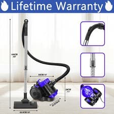 Image of 3000w Bagless Cylinder Vacuum Cleaner, High Power Motor, Compact and Lightweight