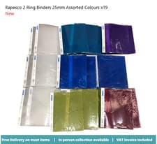 Image of Rapesco 2 Ring Binders 25mm Assorted Colours Clear Purple Blue Green 0716