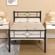 Image of NEW Strong Single Bed 3ft Metal Bed Frame Modern Bedroom Furniture Heavy Duty