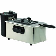 Image of Daewoo 2000W 3L Deep Fat Fryer with Clear Glass Viewing Window Stainless Steel