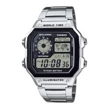 Image of CASIO AE-1200WHD-1AVEF MENS ILLUMINATOR ROYALE SILVER CHRONO DIGITAL WATCH *NEW*