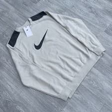 Image of Nike Fleece Swoosh Crew Neck Sweatshirt Jumper - Light Bone [FN0245-072]
