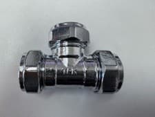 Image of 22MM CHROME PLATED COMPRESSION EQUAL TEE