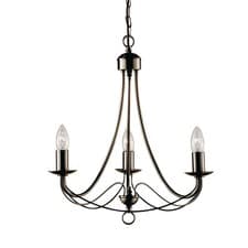 Image of 3 Lights Antique Brass Ceiling Fitting Pendant Light with Candle Style Holders