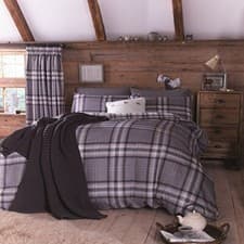Image of Catherine Lansfield Kelso charcoal Duvet Set King Damaged Packet SS11 95