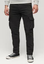 Image of Superdry Cargo Trousers Pants Bottoms Regular Fit Pockets Zip Fastened Black