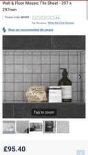 Image of 18x Wickes Boutique Grey Matt Porcelain Wall & Floor Mosaic Tile Sheet 30x 30cm