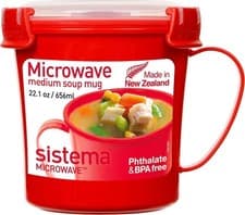 Image of Sistema 656ml Microwave Soup Mug Medium Plastic Fast Stews Hot Drinks Cup