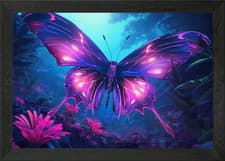 Image of Pixelated Papillon Framed Wall Art Poster Canvas Print Picture