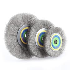 Image of 100-300mm Flat Crimped Stainless Steel Wire Wheel Brush for Rust Remover Tools