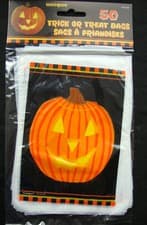 Image of Halloween Pumpkin Party Bags 10 x 15cm Mini Trick or Treat Sweet Party Bags x 50