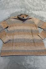 Image of J. Jill Wearever Funnel Neck Tunic Sweater Cowl Neck Striped Size M NWT