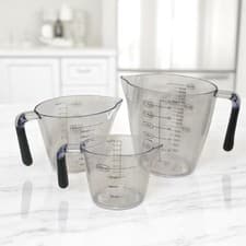 Image of Clear Plastic Kitchen Measuring Jugs 3pc Set 900ml 400ml 200ml Baking Cooking