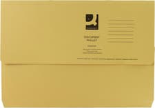 Image of Document Wallet Foolscap Yellow (Pack of 50) KF23017