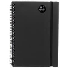 Image of Matt Black Poly Squared A5 Wiro Notebook 160 White Perforated Pages