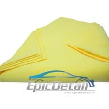 Image of 350gsm Premium Edgeless Microfibre Cloths 40 x 40 in Yellow , Pack of 10