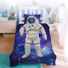 Image of Astronaut Simple Quilt Duvet Cover Set 3 Pcs Bedding Set Single Double King UK