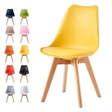 Image of Set of 1/2/4 Dining Chairs Designer Chairs Wooden Home Office Commercial EVA