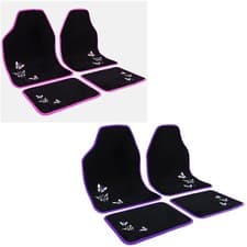 Image of Woltu Universal Non-Slip Carpet Rubber Car Van Floor Mats Set of 4pc Front Rear