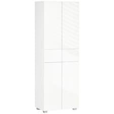 Image of HOMCOM 4 Doors Kitchen Cupboard Storage Cabinet Push Open Doors and Drawers,