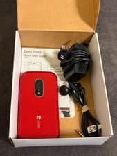 Image of New Doro 7030 Red Unlocked Senior 4G SOS Wi-Fi Calling Mobile Phone Boxed