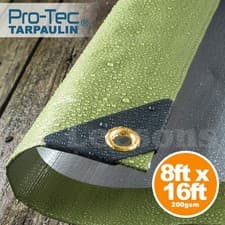 Image of 270/200gsm Tarpaulin Extra Heavy Duty Waterproof Cover Builders Sheet Green