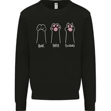 Image of Cat Rock Paper Scissors Funny Mens Sweatshirt Jumper