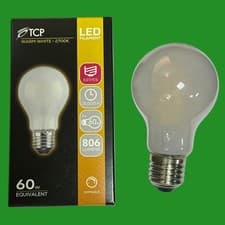 Image of 7W (=60W) TCP Dimmable Frosted Filament LED GLS Light Bulb Screw ES E27 2700K