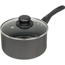 Image of CookClassic Non-Stick Saucepan - Glass Lid, Aluminium, UK MADE, 15, 18, 20, 22cm