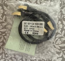 Image of Ethernet cable 0.5m CAT 7 pack of 2 - Black RJ45 patch cable- Veetop