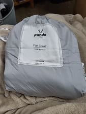 Image of Panda 100% Bamboo Flat Sheet, in Grey Flat Bedding Soft Cotton UK