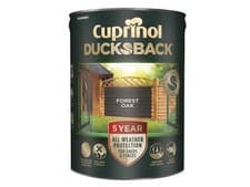 Image of Cuprinol Ducksback 5 Year Waterproof for Sheds & Fences Forest Oak 5 litre