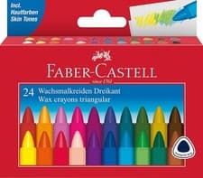 Image of FABER-CASTELL Wax Crayons Pack of 12 or 24 in Case