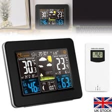 Image of Weather Station Indoor Outdoor Wireless Digital LCD Colored Screen with Sensor