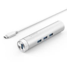 Image of ORICO 2in1 USB-C / USB 3.0 to Ethernet Adapter w/ 3 Ports Hub 5Gbps