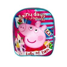 Image of Peppa Pig Character Licensed Backpack Girls Boys Children Rainy Days