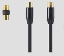 Image of SANDSTROM Black Series S2AER114X Aerial Cable & Adapter, Gold plated - 2 m
